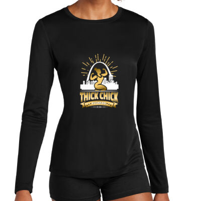 Moisture wick polyester Long Sleeve tee with Dark Word Logo 2 2 Thumbnail