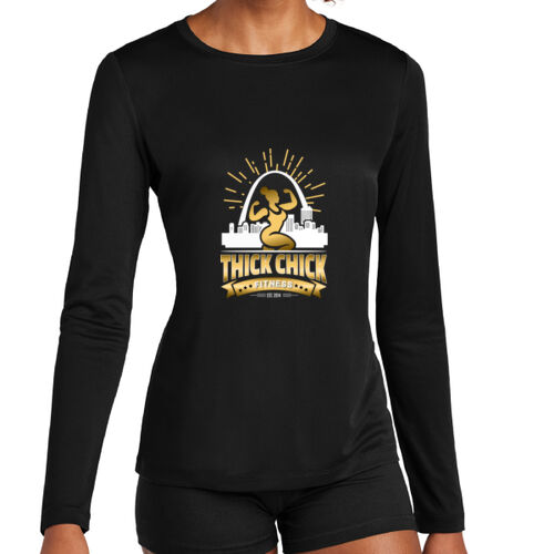 Moisture wick polyester Long Sleeve tee with Dark Word Logo 2 2 Thumbnail